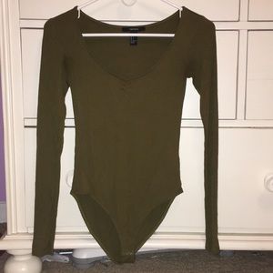 Green forever 21 bodysuit